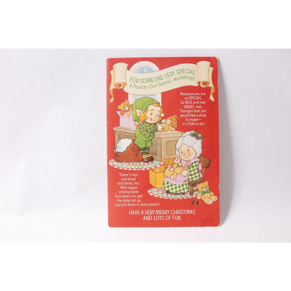 Uncut Carlton Santa's Workshop Paper Doll Christmas Card ~ 260514-WH 1367